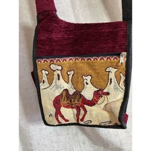 Ethnic Camel Crossbody Carpet Bag